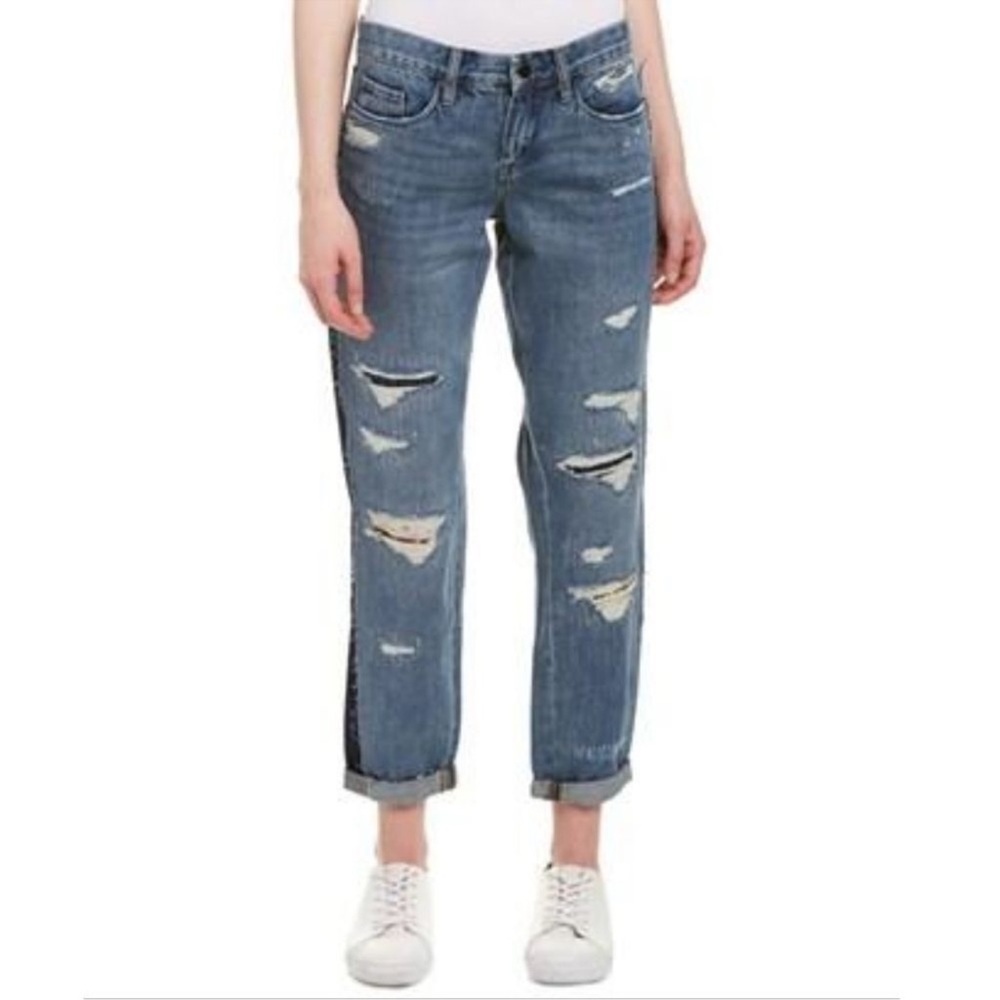 Blank NYC Patchwork Distressed Crop Girlfriend Je… - image 2